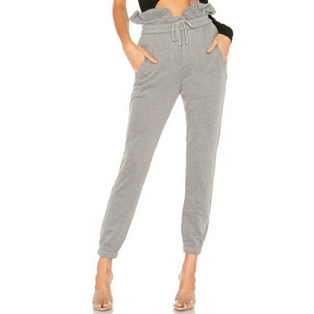 Lovers + Friends KIN Ruffle Waist Sweatpants Joggers Pants D2